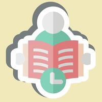 Sticker Reading Time. related to Book symbol. simple design illustration vector