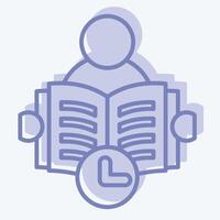 Icon Reading Time. related to Book symbol. two tone style. simple design illustration vector