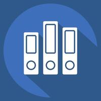 Icon Archive. related to Book symbol. long shadow style. simple design illustration vector