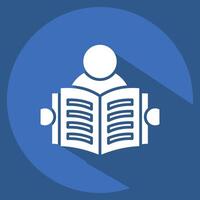 Icon Read. related to Book symbol. long shadow style. simple design illustration vector