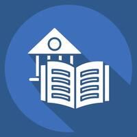 Icon Library. related to Book symbol. long shadow style. simple design illustration vector