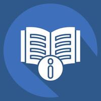 Icon Instructions. related to Book symbol. long shadow style. simple design illustration vector