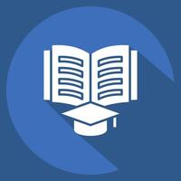 Icon Study. related to Book symbol. long shadow style. simple design illustration vector