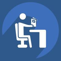 Icon Reading. related to Book symbol. long shadow style. simple design illustration vector