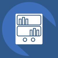 Icon Book Shelf. related to Book symbol. long shadow style. simple design illustration vector
