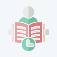 Icon Reading Time. related to Book symbol. doodle style. simple design illustration vector