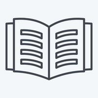 Icon Open Book. related to Book symbol. line style. simple design illustration vector