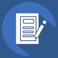Icon Diary. related to Book symbol. long shadow style. simple design illustration vector
