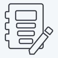 Icon Note Book. related to Book symbol. line style. simple design illustration vector