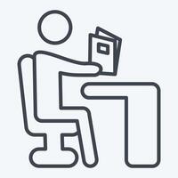 Icon Reading. related to Book symbol. line style. simple design illustration vector