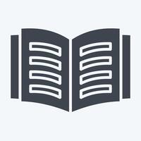 Icon Open Book. related to Book symbol. glyph style. simple design illustration vector
