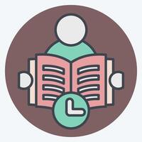 Icon Reading Time. related to Book symbol. color mate style. simple design illustration vector