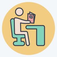 Icon Reading. related to Book symbol. color mate style. simple design illustration vector