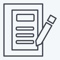 Icon Diary. related to Book symbol. line style. simple design illustration vector