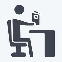Icon Reading. related to Book symbol. glyph style. simple design illustration vector