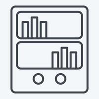 Icon Book Shelf. related to Book symbol. line style. simple design illustration vector