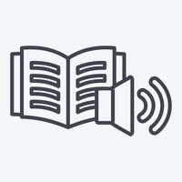 Icon Audio Book. related to Book symbol. line style. simple design illustration vector