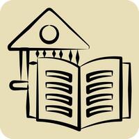 Icon Library. related to Book symbol. hand drawn style. simple design illustration vector