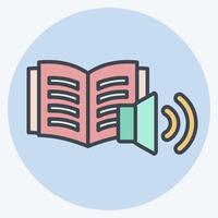 Icon Audio Book. related to Book symbol. color mate style. simple design illustration vector