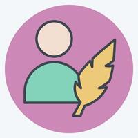 Icon Author. related to Book symbol. color mate style. simple design illustration vector
