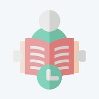 Icon Reading Time. related to Book symbol. flat style. simple design illustration vector