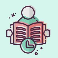 Icon Reading Time. related to Book symbol. MBE style. simple design illustration vector