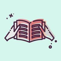 Icon Read A Book. related to Book symbol. MBE style. simple design illustration vector