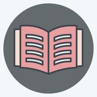 Icon Open Book. related to Book symbol. color mate style. simple design illustration vector