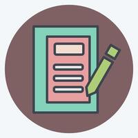 Icon Diary. related to Book symbol. color mate style. simple design illustration vector