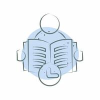 Icon Reading Time. related to Book symbol. Color Spot Style. simple design illustration vector