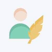 Icon Author. related to Book symbol. flat style. simple design illustration vector