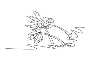 Natural disasters concept. Single line draw design graphic illustration. vector