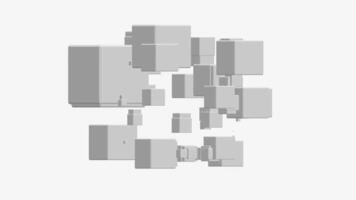 loop animated abstract motion 3D many gray blocks video