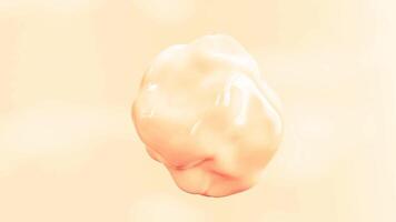 loop animation 3D abstract fluid blob, liquid shape 3D animation, bright orange colors video
