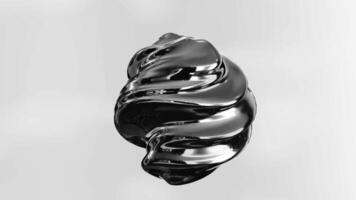 loop animation 3D abstract fluid blob, liquid shape 3D animation, black and white video