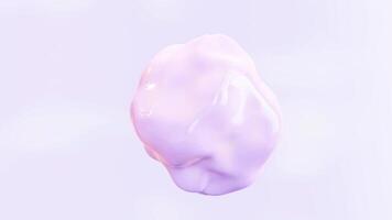 loop animation 3D abstract fluid blob, liquid shape 3D animation, bright purple colors video
