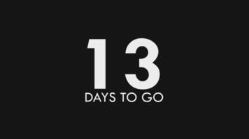 Thirteen, 13 Days to Go Text Cool and Modern Animation video