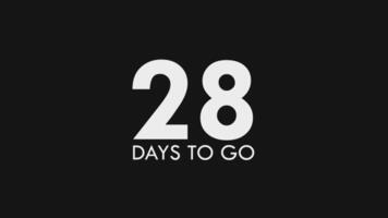 Twenty Eight, 28 Days to Go Text Cool and Modern Animation video