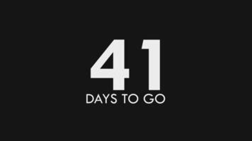 Forty One, 41 Days to Go Text Cool and Modern Animation video