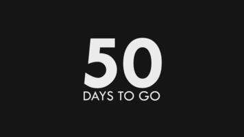Fifty, 50 Days to Go Text Cool and Modern Animation video