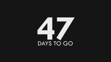 Forty Seven, 47 Days to Go Text Cool and Modern Animation video