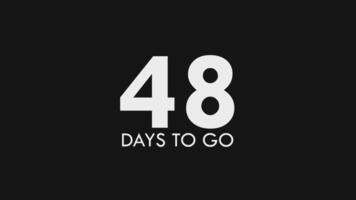 Forty Eight, 48 Days to Go Text Cool and Modern Animation video