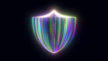 A Colorful Shield With A Rainbow Light Cover It. Security Shield Glowing Motion Speed Lines video