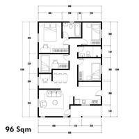 Floor plan blueprint, Figure of the jotting sketch of the construction and the industrial skeleton of the structure and dimensions. vector