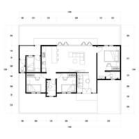 Floor plan blueprint, Figure of the jotting sketch of the construction and the industrial skeleton of the structure and dimensions. vector