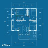 Floor plan blueprint, Figure of the jotting sketch of the construction and the industrial skeleton of the structure and dimensions. vector