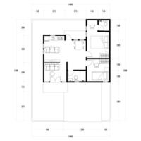 Floor plan blueprint, Figure of the jotting sketch of the construction and the industrial skeleton of the structure and dimensions. vector