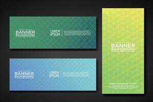 Set banner backgrounds with modern geometric lines textured pattern and colorful dynamic gradation vector