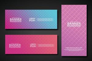Set banner backgrounds with modern geometric lines textured pattern and colorful dynamic gradation vector