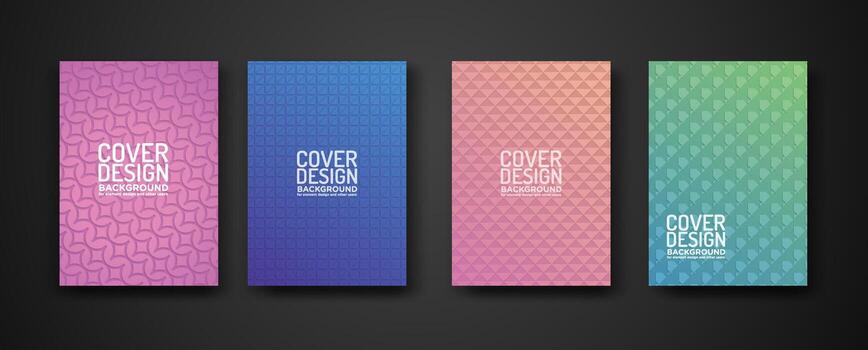 conjunto cubrir diseño modelo con moderno geométrico líneas texturizado modelo y vistoso dinámica gradación vector